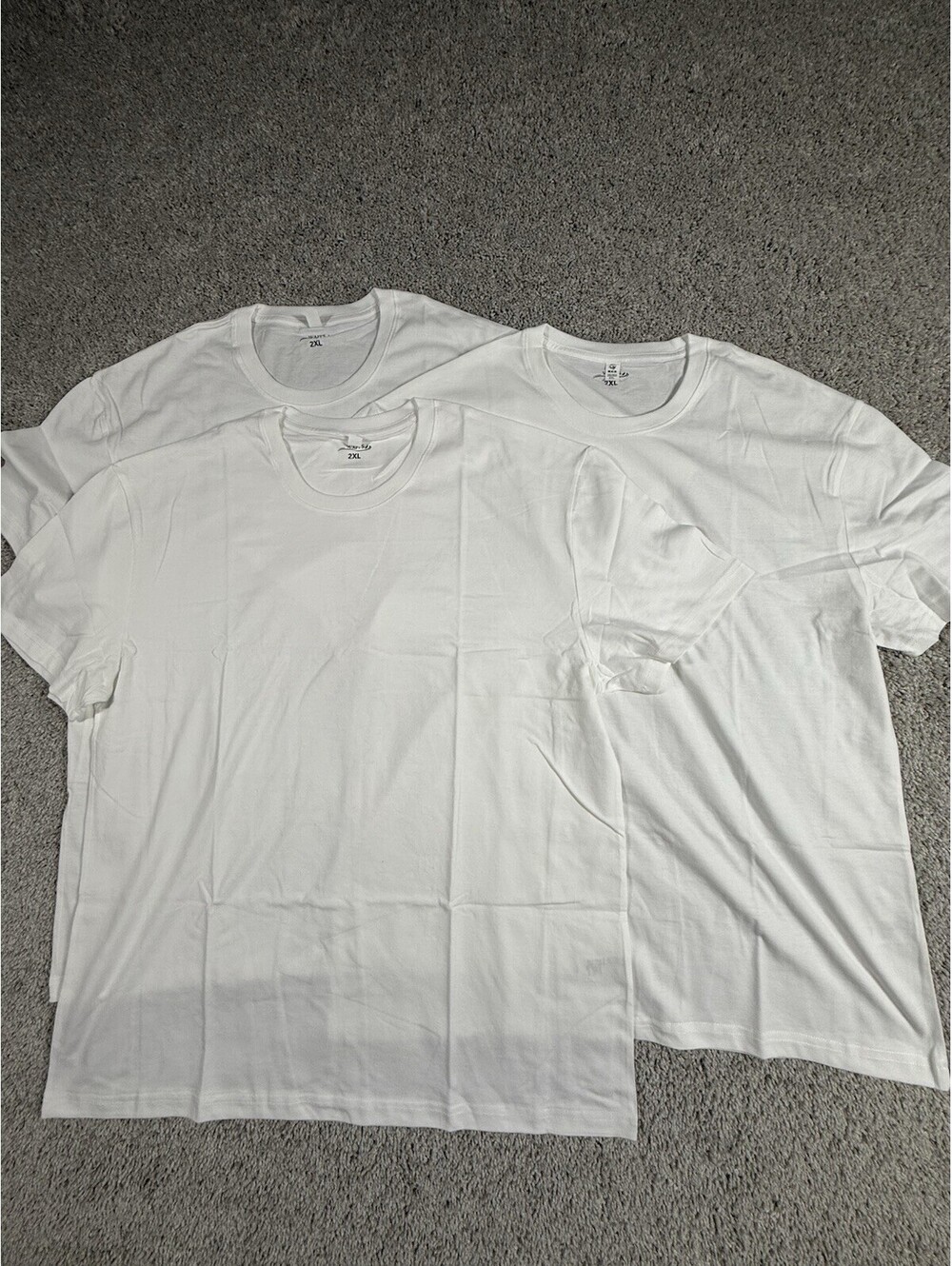 NWOT Men’s Premium Heavyweight 100% Cotton White 3 Pack T Shirts Size 2XL